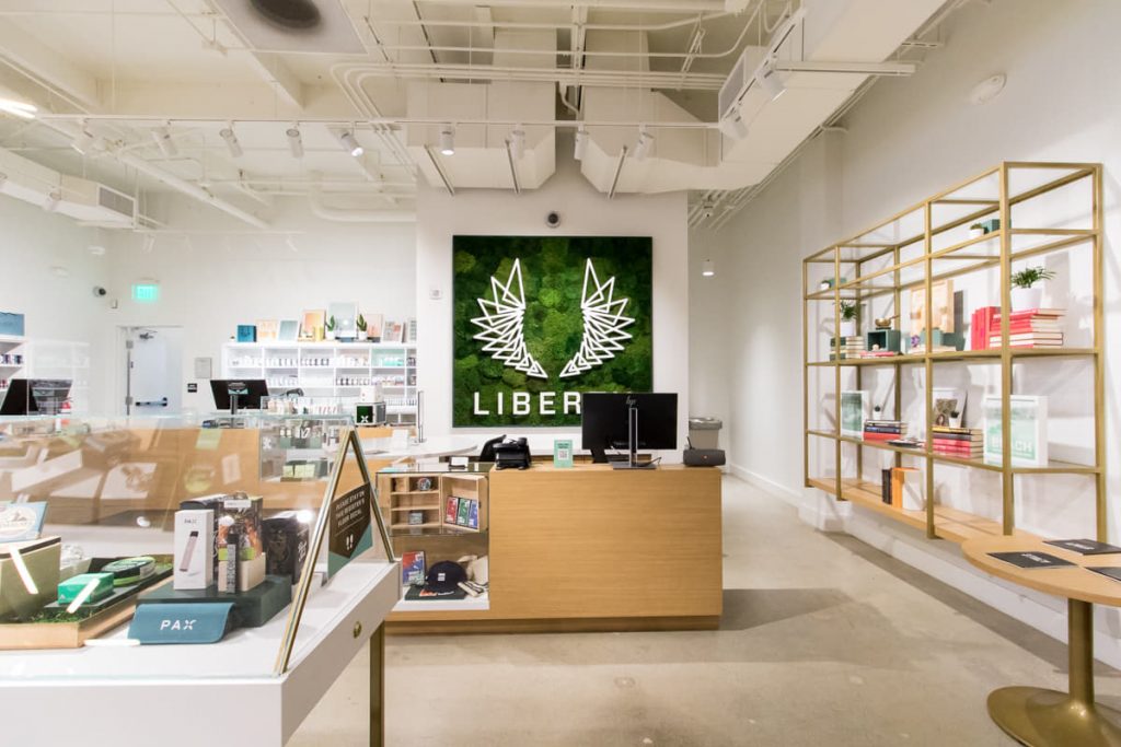 Merchandise display cases at Liberty Beach Center